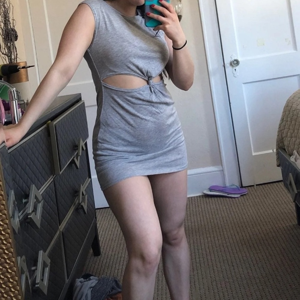 Fashion nova grey knotted dress
